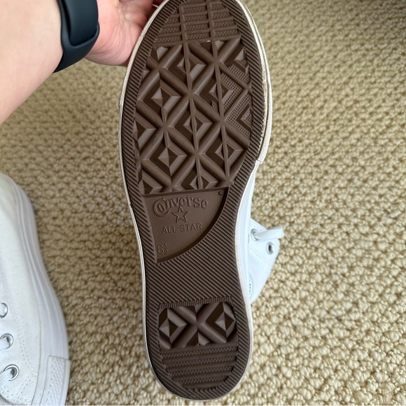 Converse Chuck Taylor Lift Platform High Top Sneakers All White - Picture 8 of 11